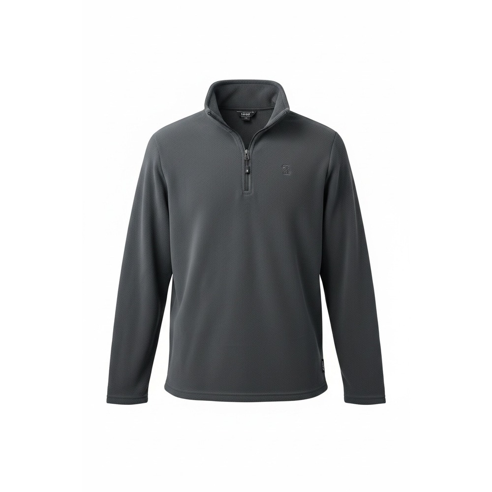 IZOD Mens Iron Gate Grey Quarter Zip Fleece Pullover Sweater Large NWT 12565